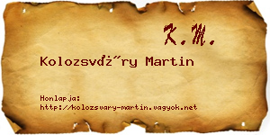 Kolozsváry Martin névjegykártya