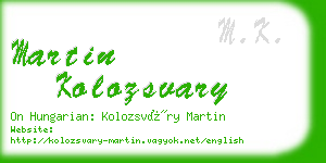 martin kolozsvary business card